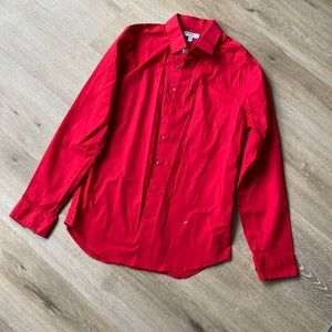 Express bright red extra slim shirt